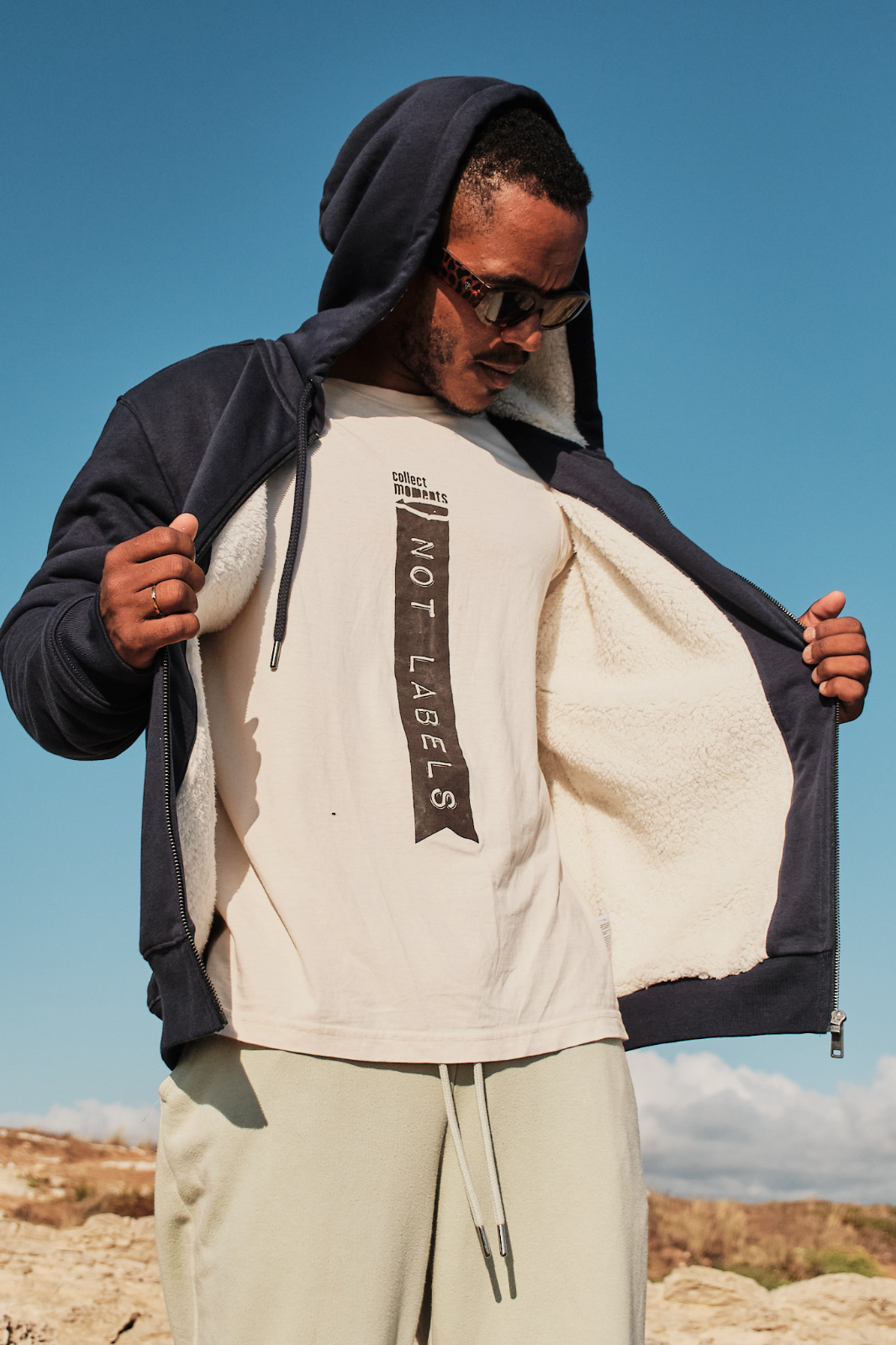 Zip sherpa hoodie