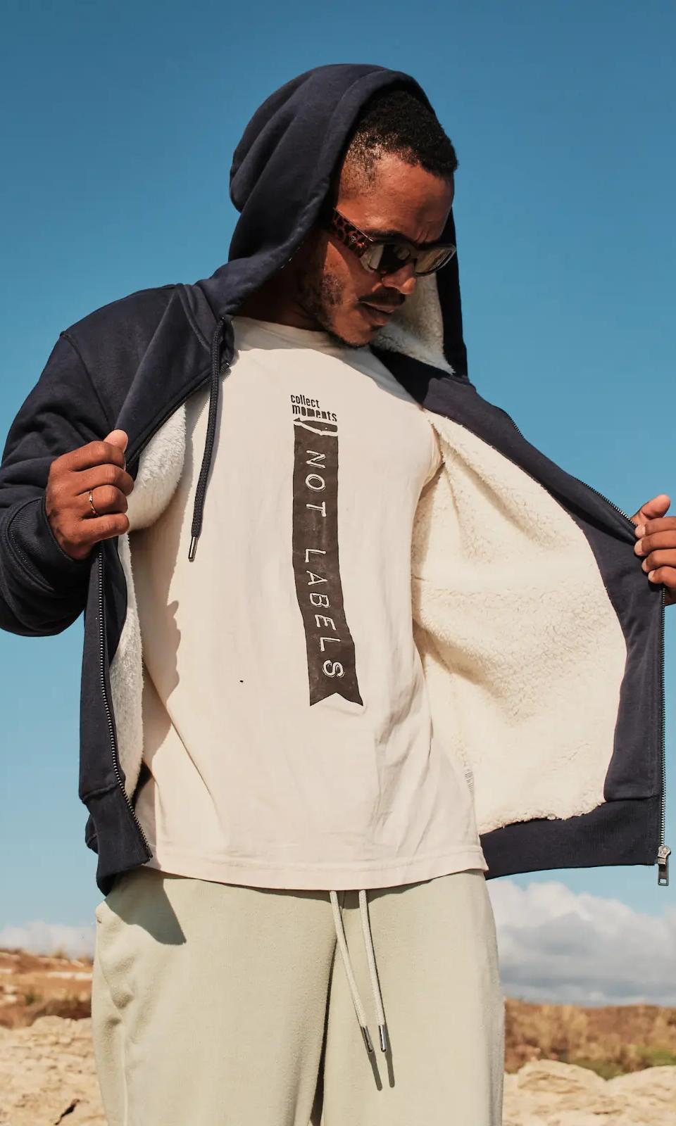 Sherpa hoodie com fecho